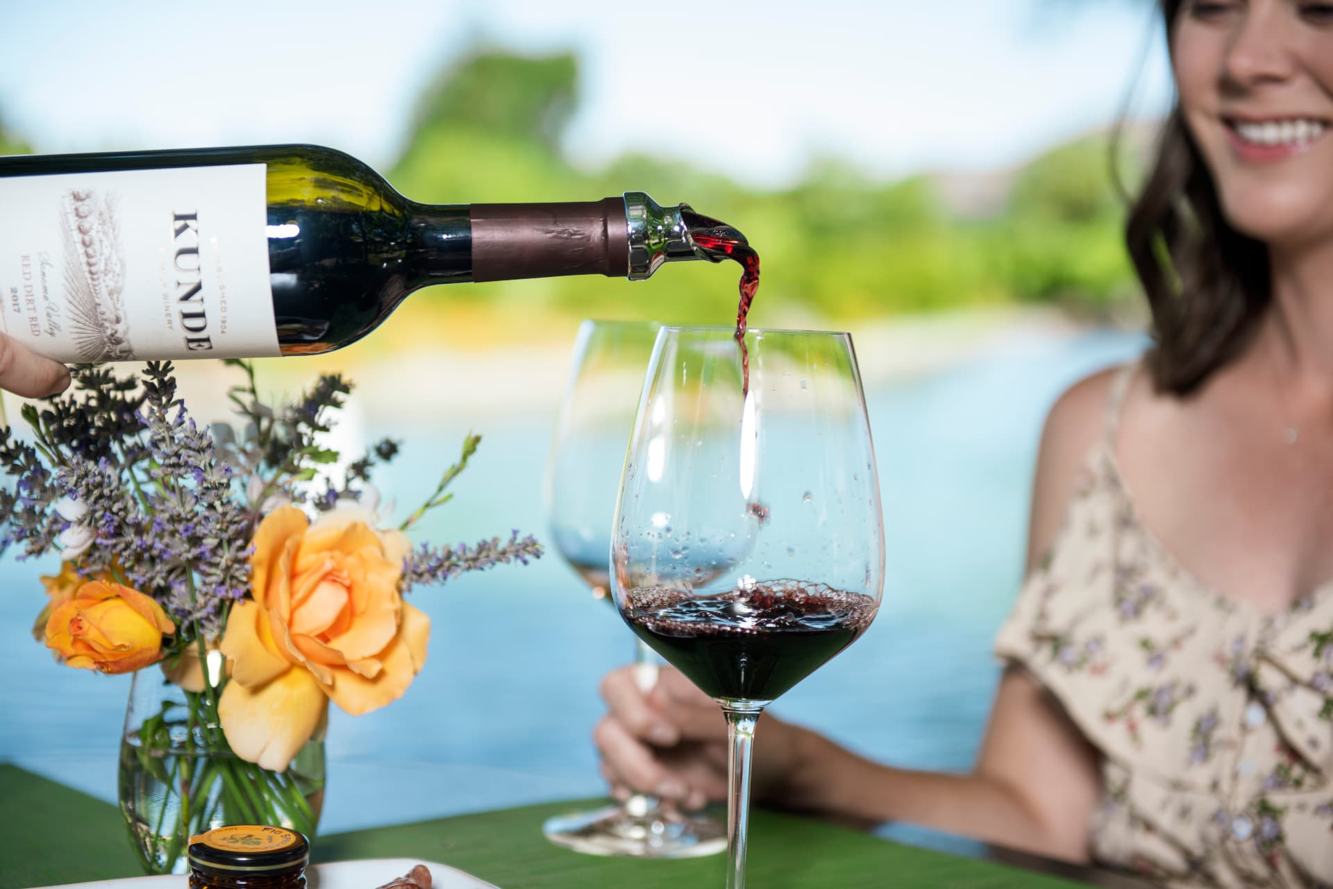 Guests enjoying a wine tasting at Kunde Family Winery