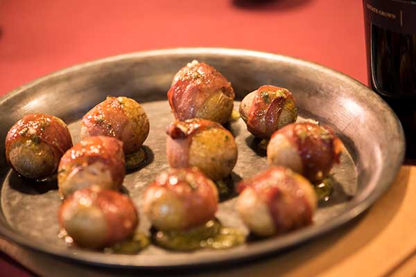 Recipe Image of Prosciutto Wrapped Baby Potatoes with a Dijon Drizzle