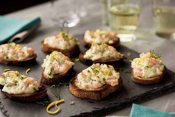 Shrimp Crostini with Fresh Dill