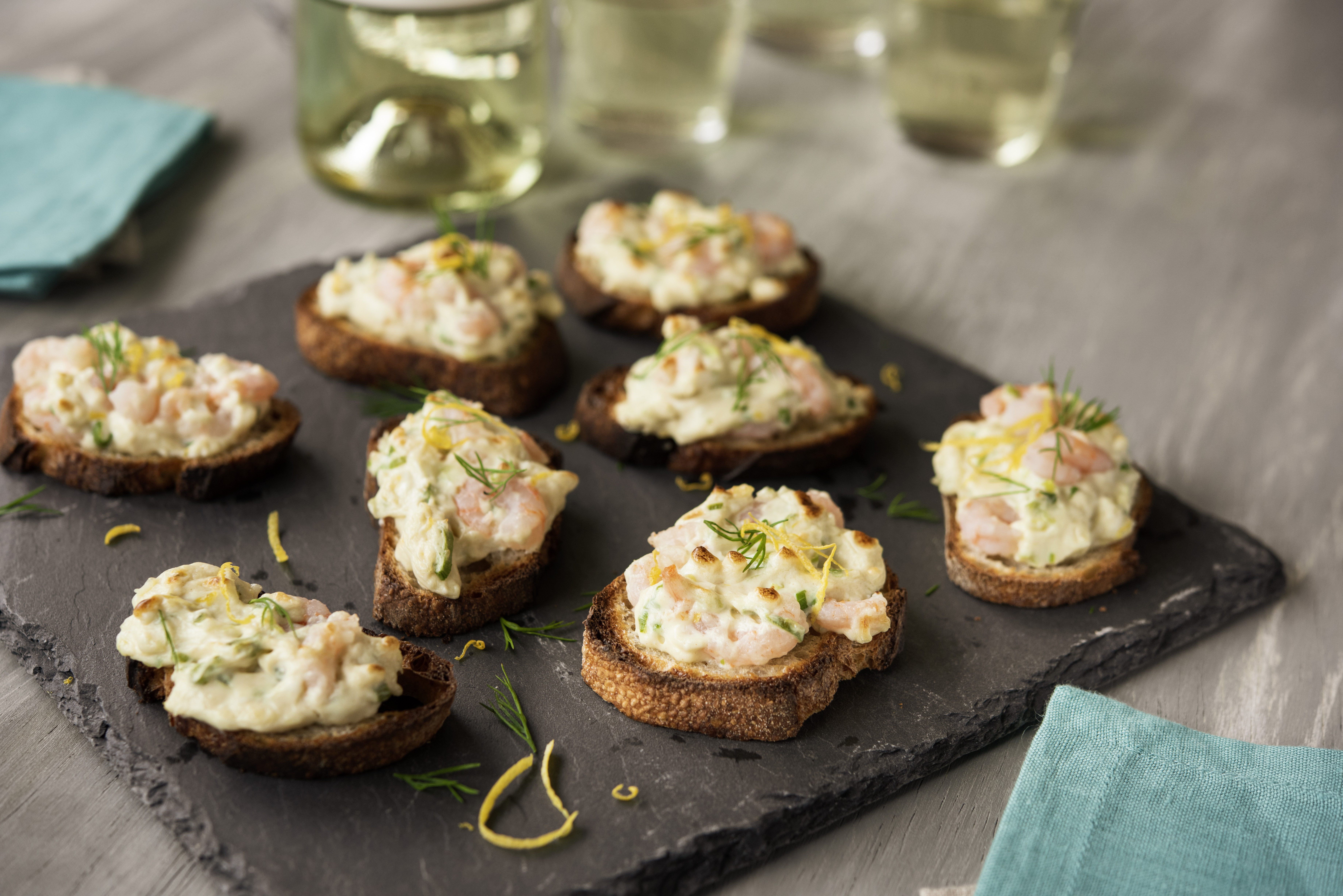 Kunde Shrimp Crostini with Fresh Dill