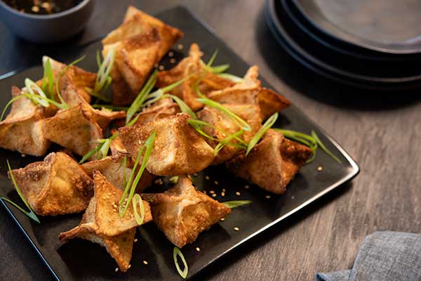 Crab Wontons with Seasame Soy Dipping Sauce