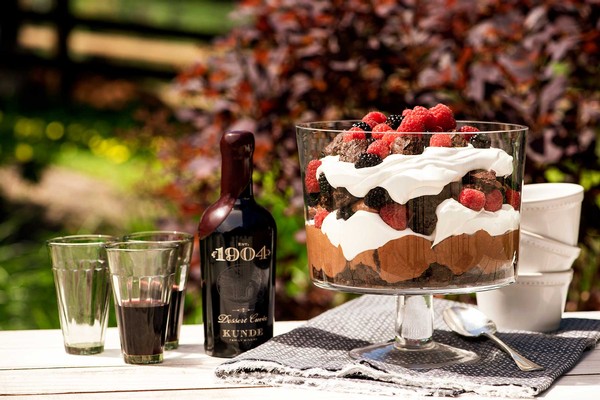 Brownie Chocolate Mousse Trifle with Fresh Berries