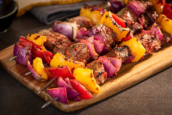 Harissa Beef Kebabs with Herbed Couscous 