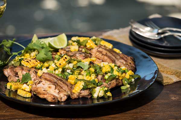 Recipe Image of Grilled Chicken with Corn and Green Chili Salsa