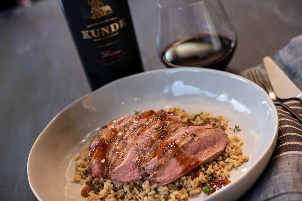 Wild Duck Breast with Chili Glaze and Wild Rice