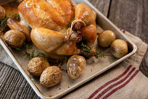 Roasted Lemon Thyme Chicken with Baby Yukon Gold Potatoes
