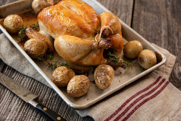 Roasted Lemon Thyme Chicken with Baby Yukon Gold Potatoes