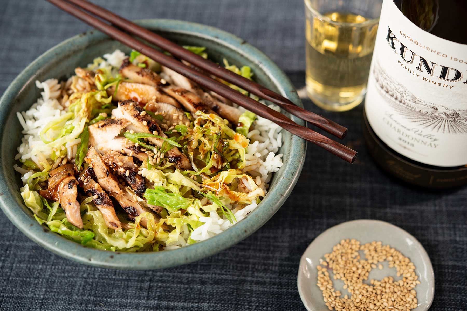 Teriyaki Chicken with Savoy Cabbage and Scallions