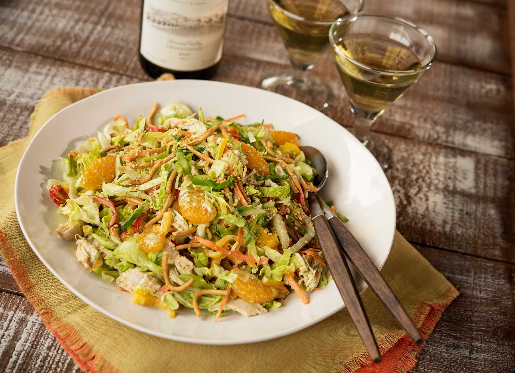 Chinese Chicken Salad with Napa Cabbage and Toasted Sesame Seeds