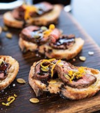 Beef Crostini with Orange Zest and Toasted Pumpkin Seeds