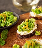Fresh Fava Bean Bruschetta