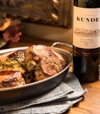Apple and Walnut Stuffed Pork Chops with Cider Maple Glaze