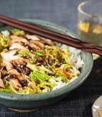 Teriyaki Chicken with Savoy Cabbage and Scallions