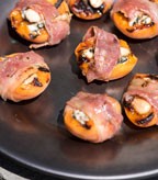 Grilled Apricots Stuffed with Blue Cheese, Marcona Almonds and Wrapped in Parma Ham