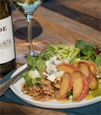 Caramelized Apple Salad with Blue Cheese, Walnuts and Dijon Dressing