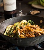Citrus Bok Choy, Shiitake Mushrooms and Beef Stir-Fry over Rice