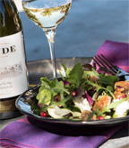 Roasted Fig Salad with Fresh Ricotta, Honey Walnuts and Pomegranate Seeds