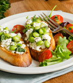 Fresh Fava Bean Bruschetta