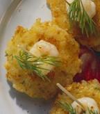 Creamy Lemon Risotto Cake with Shrimp and Peas