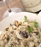 Mushroom Risotto with Prawns and Saffron