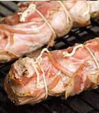 Pork Tenderloin Medallions Stuffed with Wild Mushrooms Served with a Pomegranate Sauce