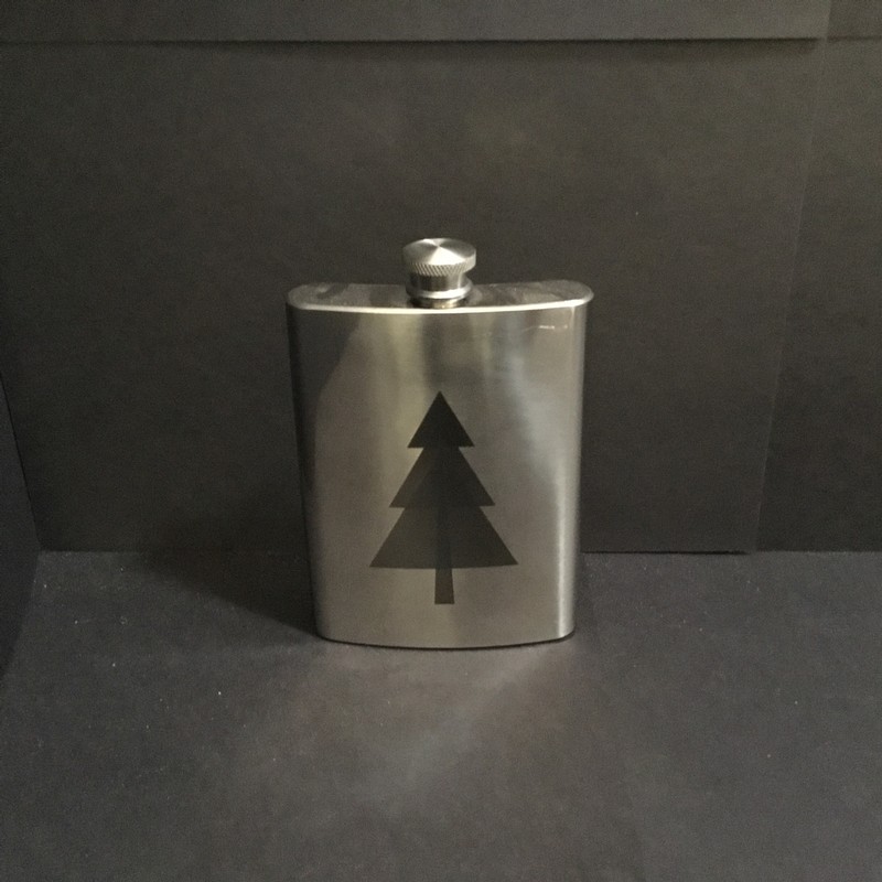 Christmas Tree Etched Stainless Flask Roost