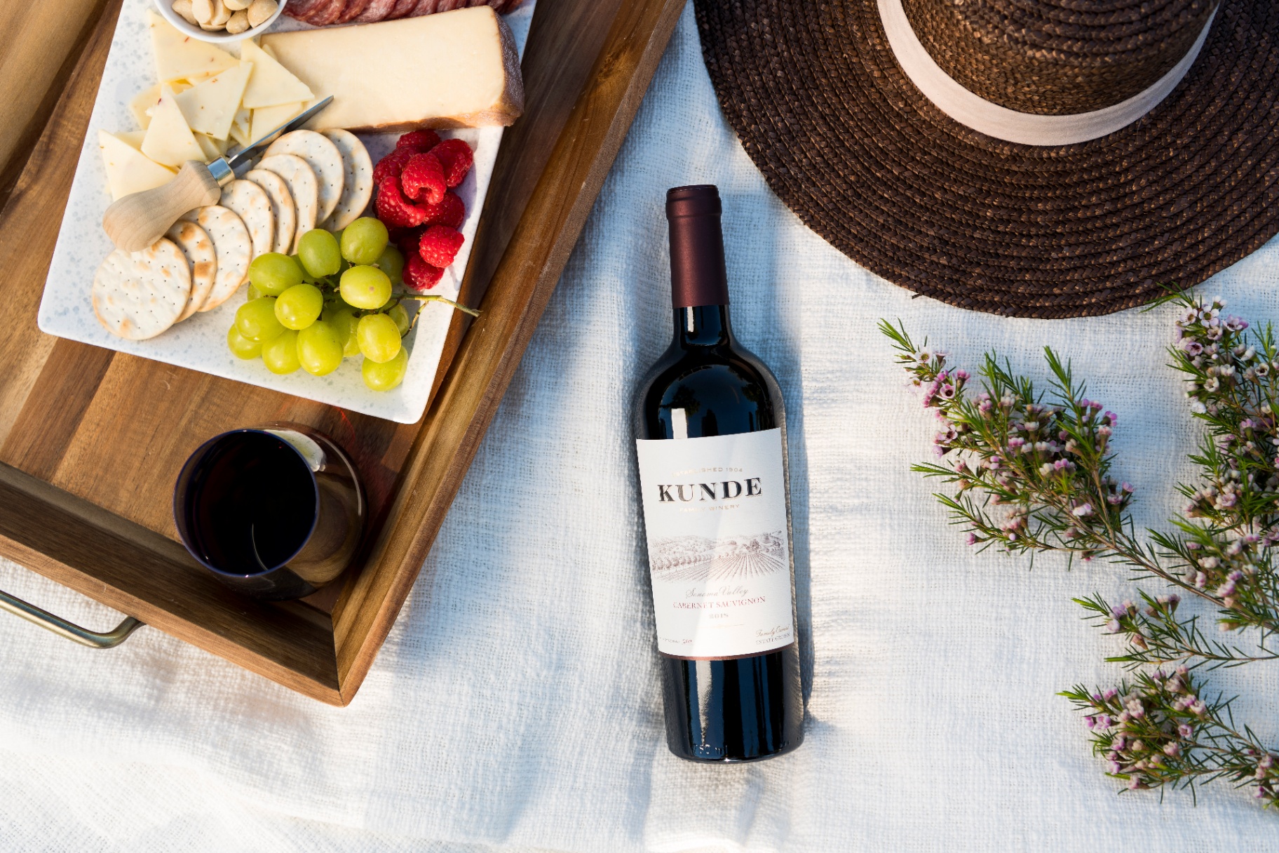 Wine club shipment box with curated bottles